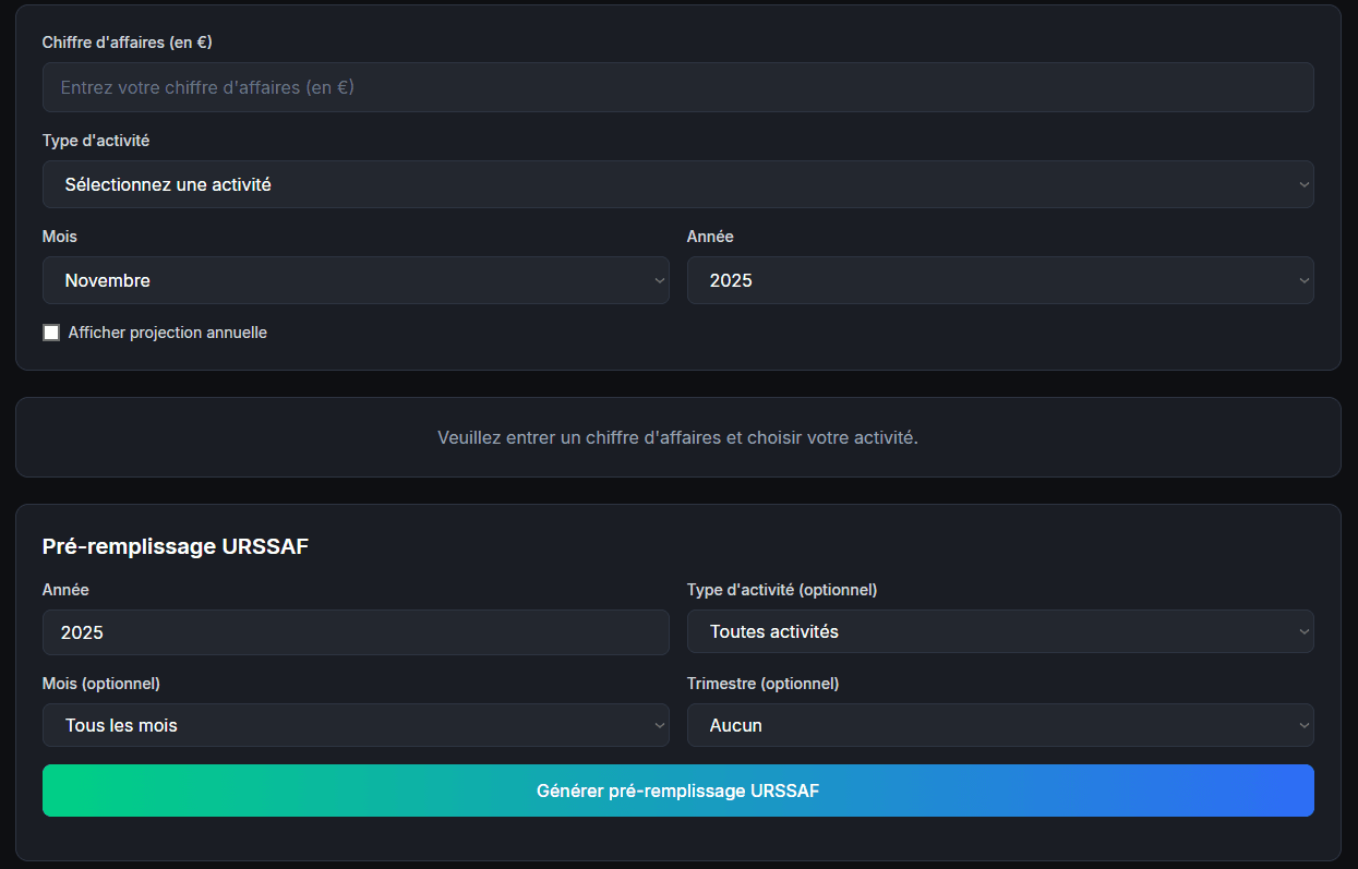 Simulateur de cotisations URSSAF